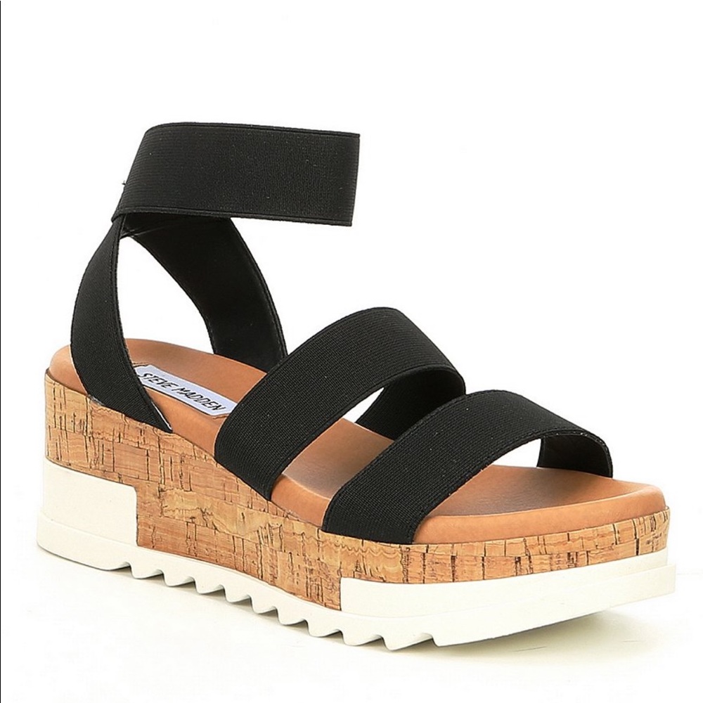 Steve Madden Bandi Elastic Cork Flatform Sandals